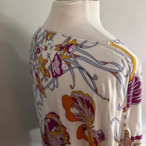 Italian Designer Emilio Pucci Butterfly Sleeve Scoop Neck Top - Size 42 - Picture 4 of 14